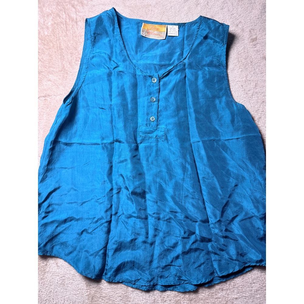 VTG Jesse Alan Women 2X Silk Sleeveless Top Layering OfficeSiren Fairycore